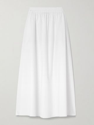 + Net Sustain Pleated Organic Cotton-Poplin Midi Skirt