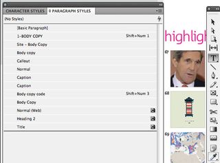 Create your own style sheets and use the Eyedropper tool (bottom right corner) to apply them