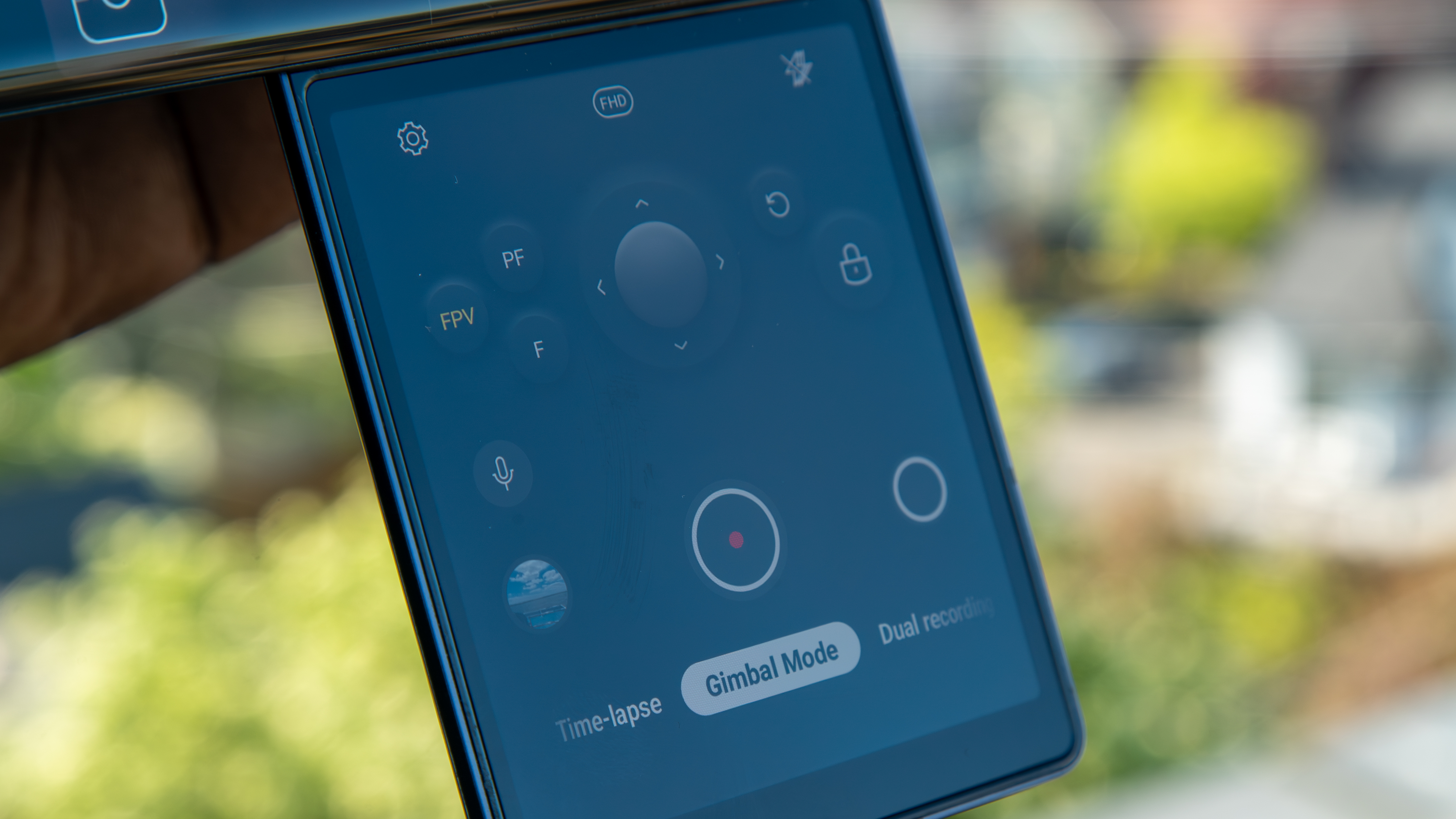 The LG Wing Gimbal Mode controls