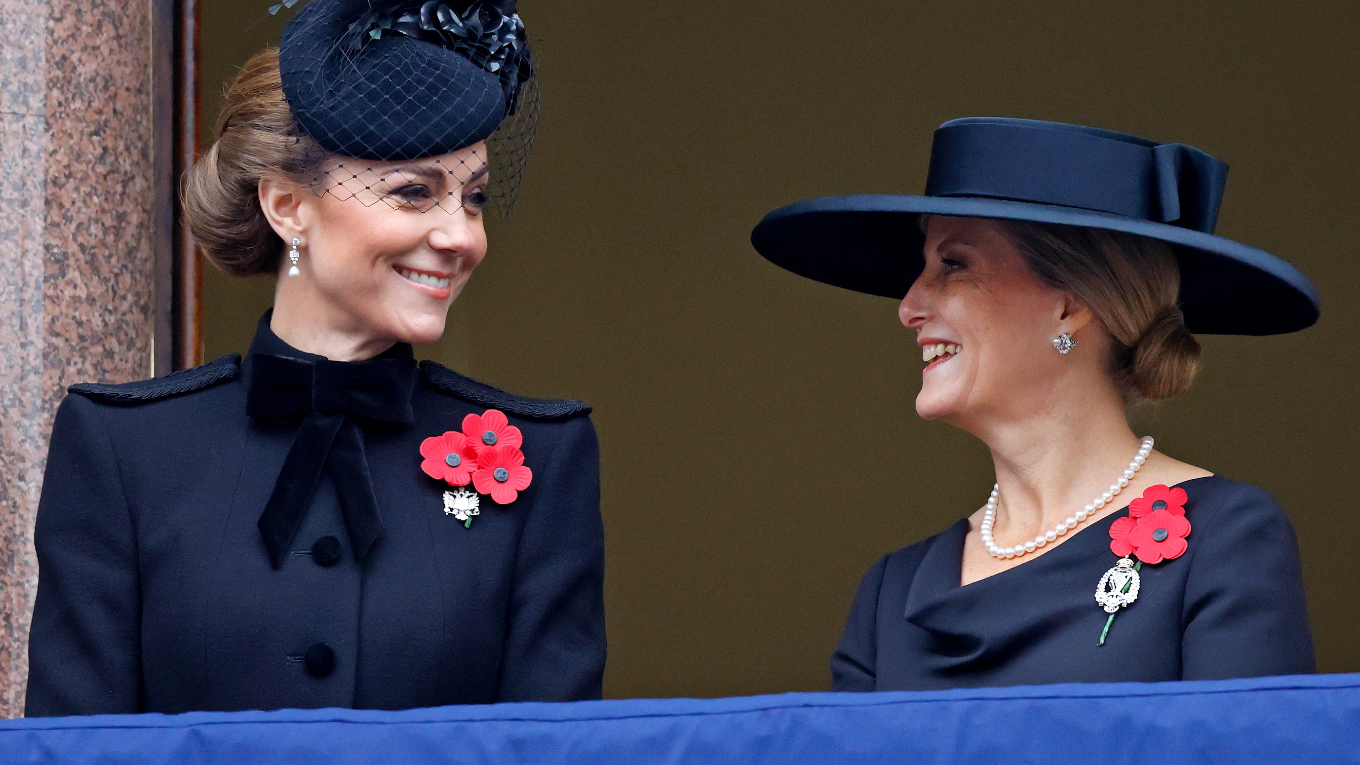Catherine, Princess of Wales and Sophie, Duchess of Edinburgh attend the annual National Service of Remembrance at The Cenotaph on November 10, 2024