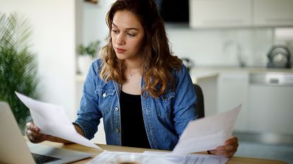 Woman doing paperwork