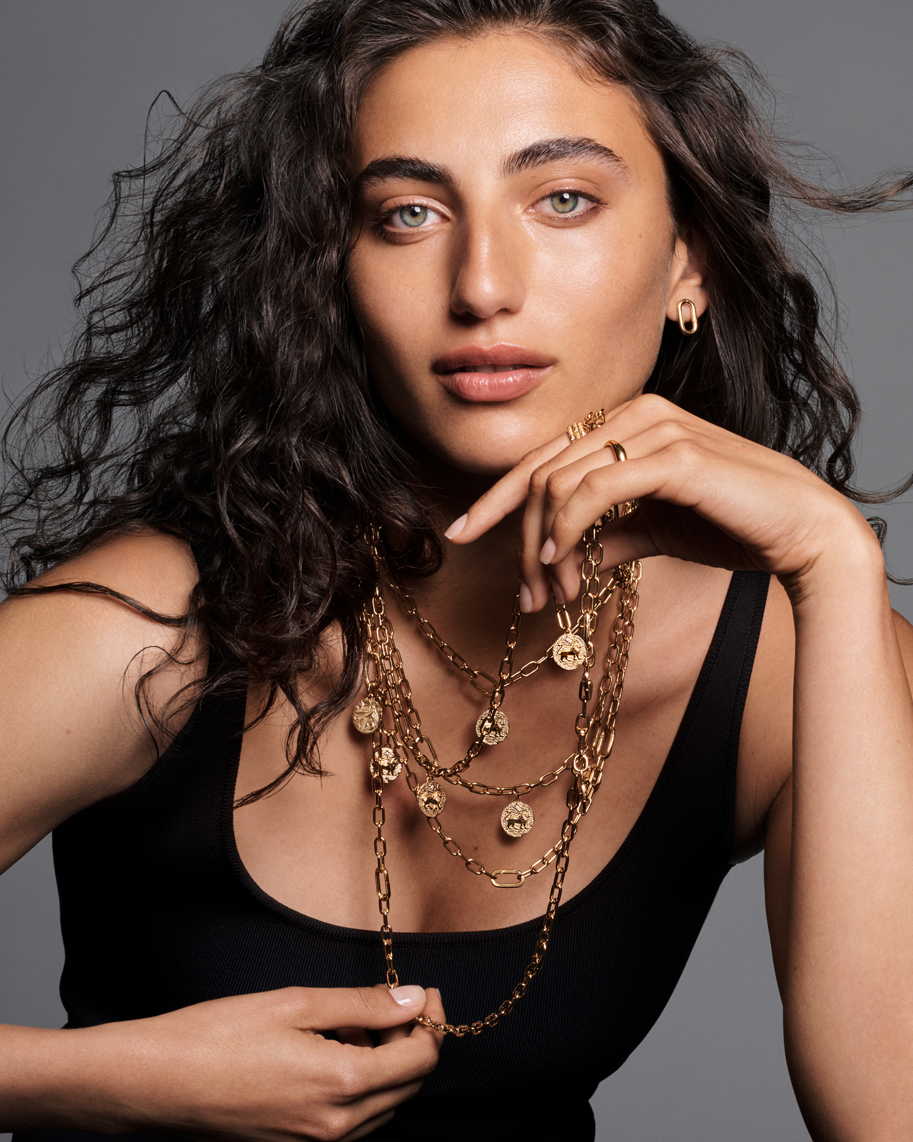 a model wears jewellery from the pandora talisman collection