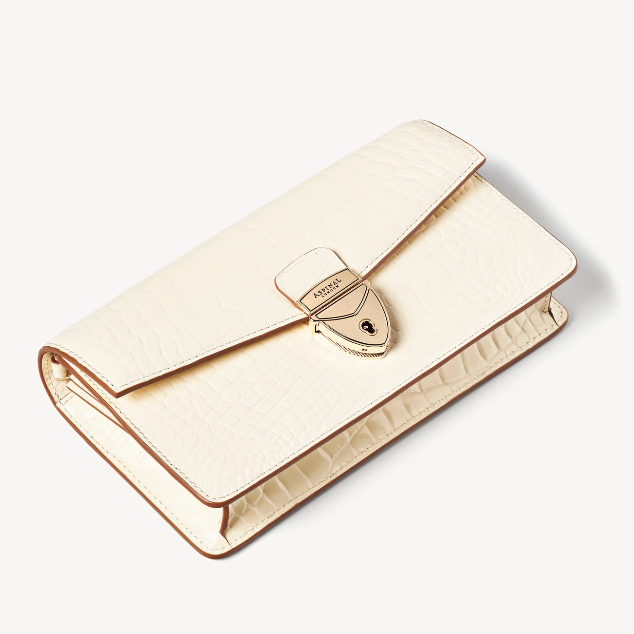 Aspinal of London ivory Mayfair clutch