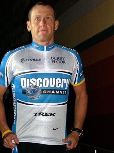 Lance Armstrong with the new Discovery Channel team strip