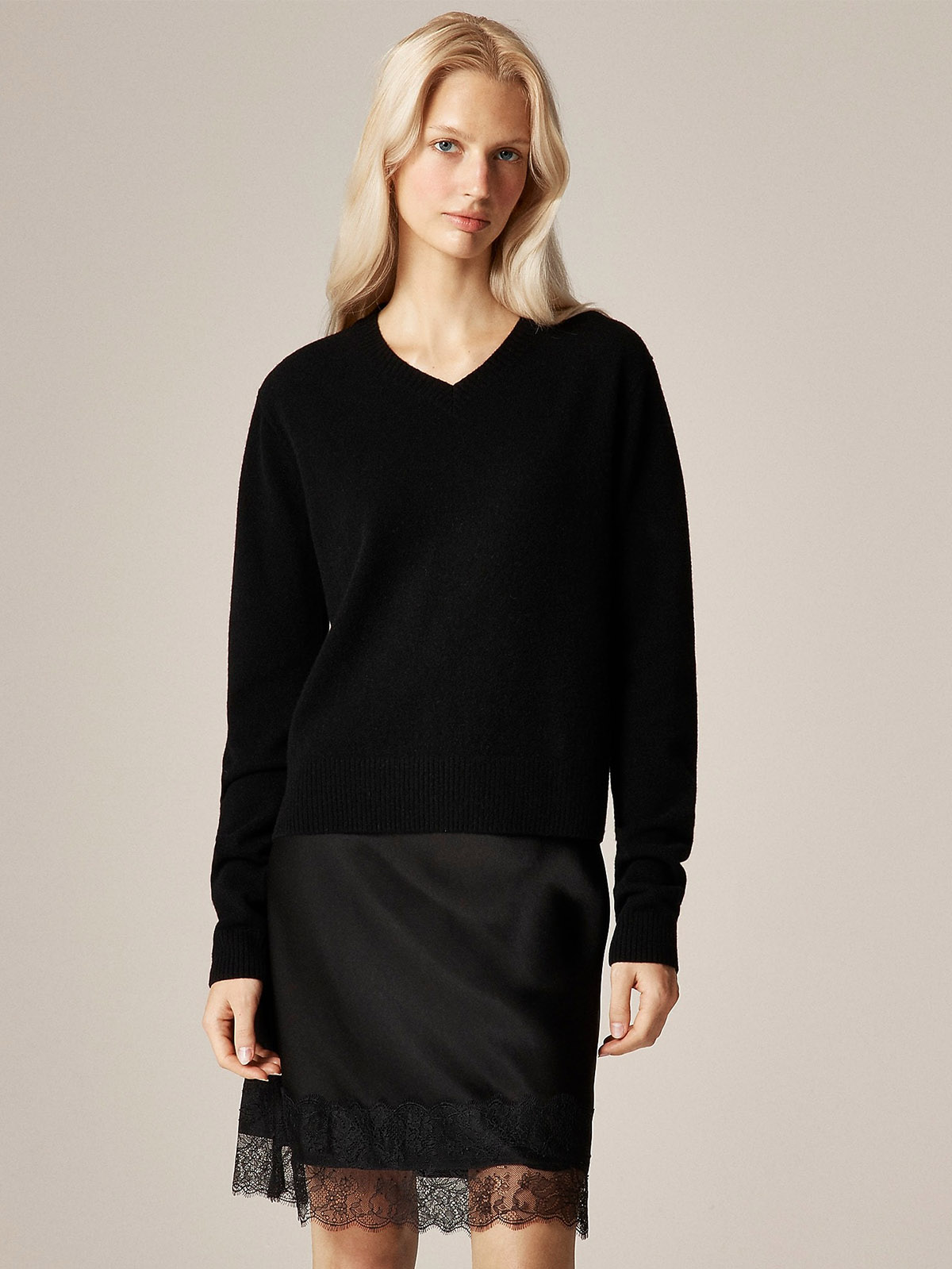 Cashmere High V-Neck Sweater