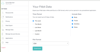 Exporting data from the Fitbit app