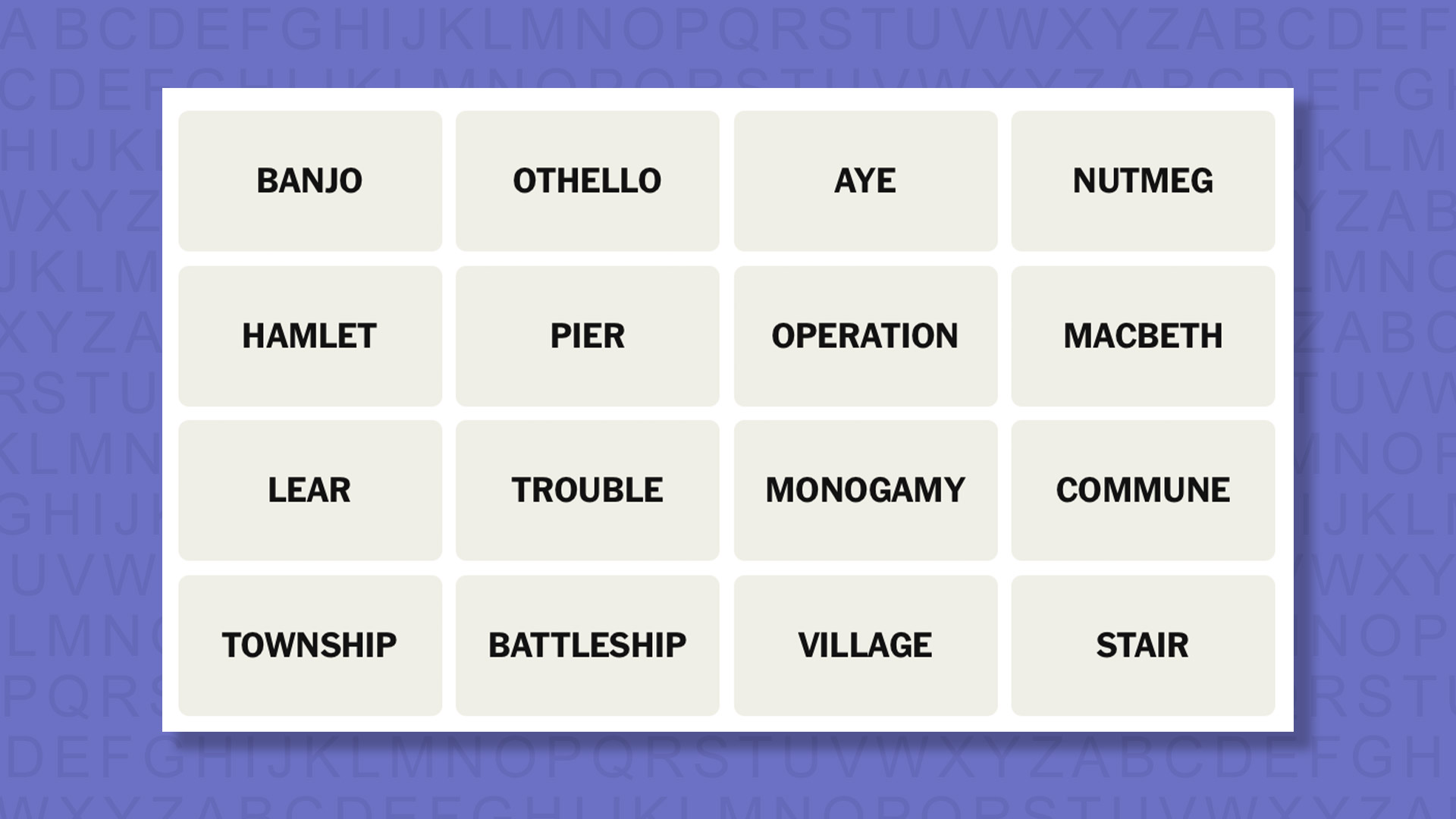 NYT Connections hints for game 1081 on a purple background