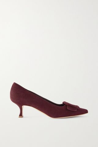 Maysale 50 Buckled Suede Pumps