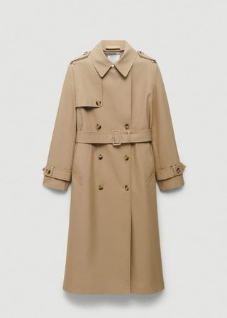 mango, Double-Breasted Cotton Trench Coat - Women