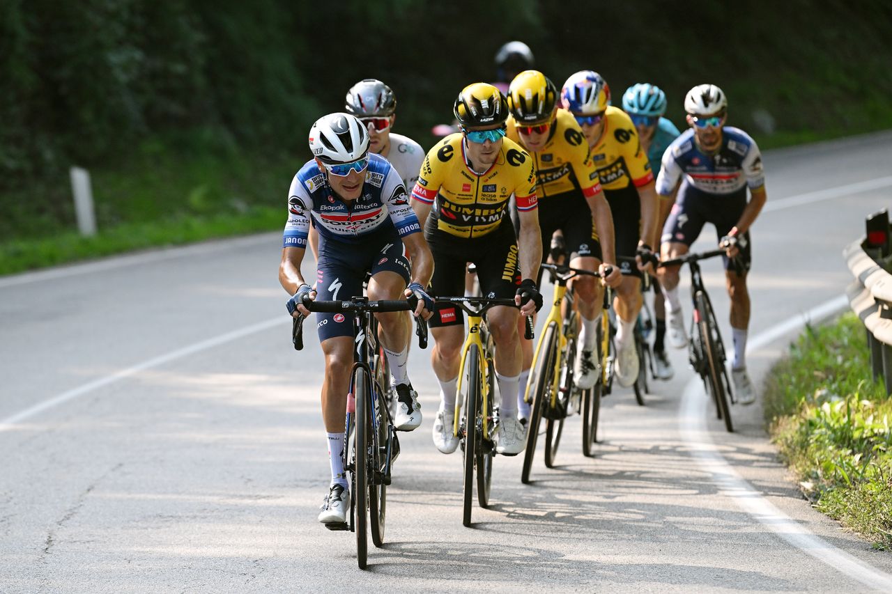 Riders of Jumbo-Visma and Soudal Quick-Step at the Coppa Bernocchi