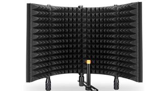 On-Stage Isolation Shield and Stand-Mounted Acoustic Enclosure, one of the best microphone isolation shields