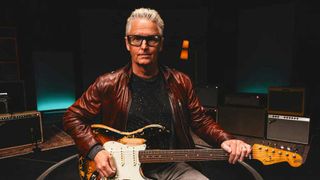 Mike McCready with a Fender Stratocaster