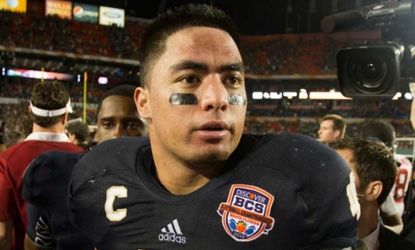 Notre Dame linebacker Manti Te'o after losing to the Alabama Crimson Tide in the BCS National Championship on Jan. 7.