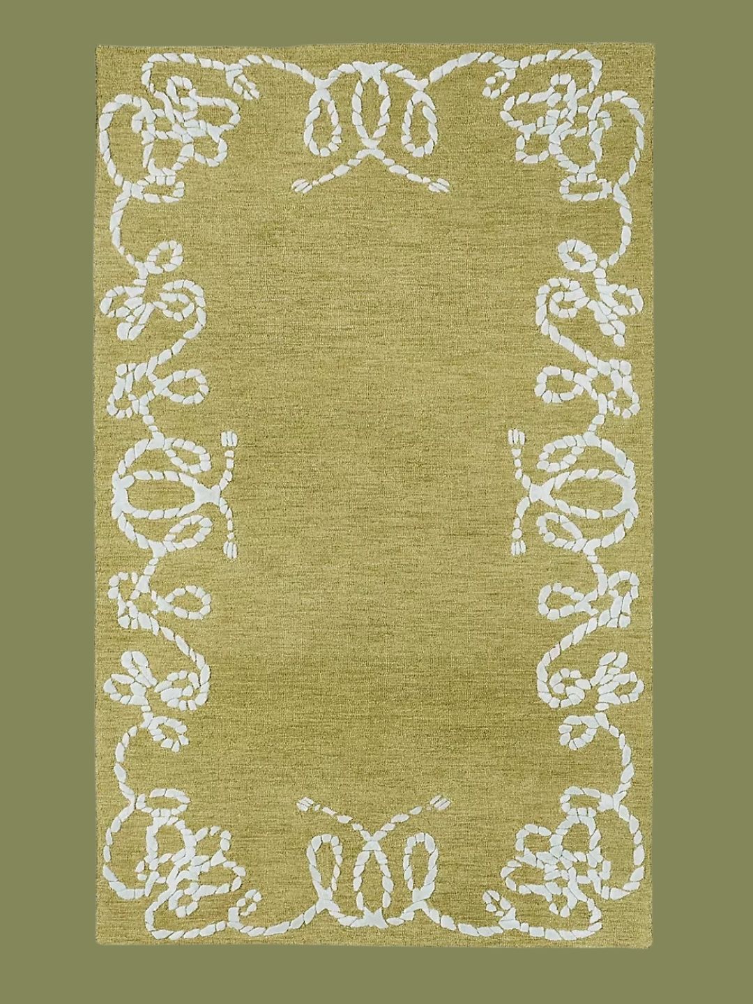 Anthropologie, Maeve Beaumont Tufted Wool Rope Border Rug