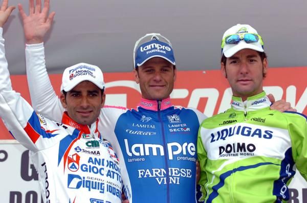 The podium: Loddo, Petacchi, Sabatini