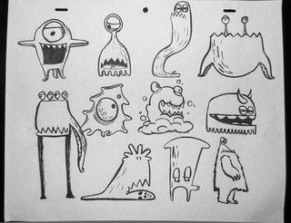 Concept sketches of the monster crew