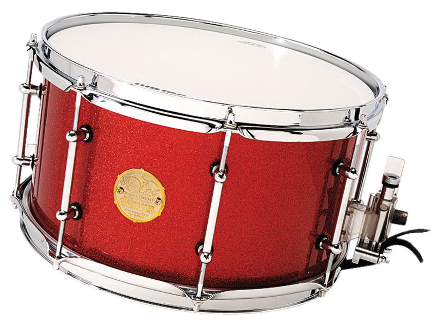 The 13"x7" snare drum is fitted with the highly regarded Nickel Drumworks piston