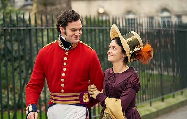 Vanity Fair OLIVIA COOKE as Becky Sharpe and TOM BATEMAN as Rawdon Crawley