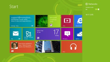 Like a phone, Windows 8 has a single switch for turning off all the radios at once