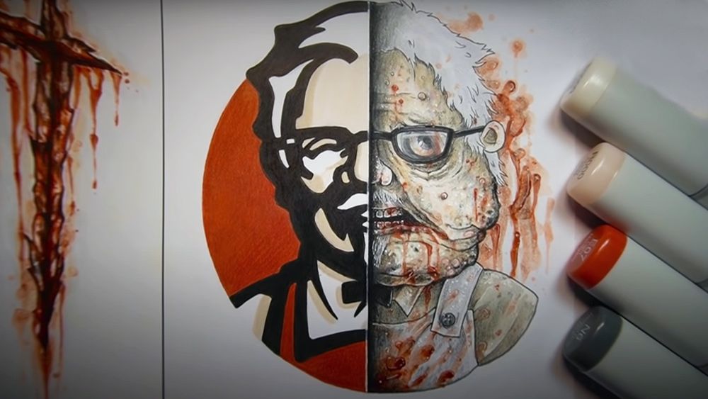 A horror artist&#039;s version of the KFC logo