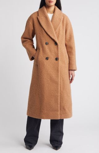 Double Breasted Bouclé Long Coat