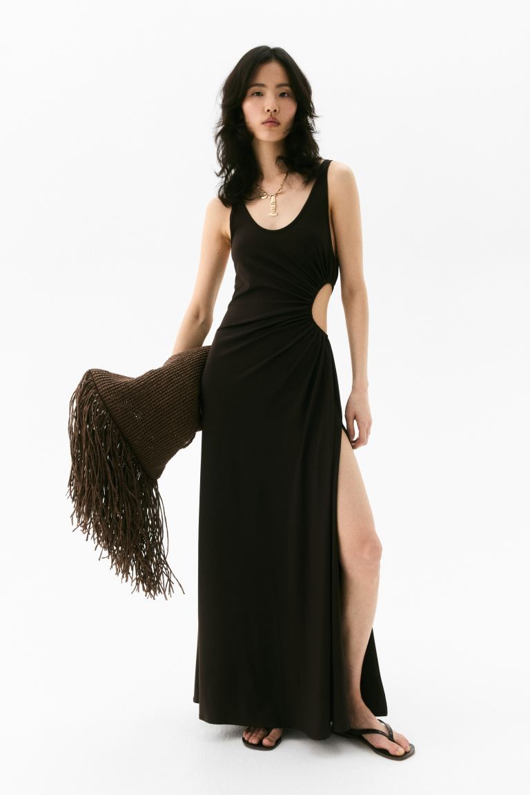 Draped Cut-Out Dress