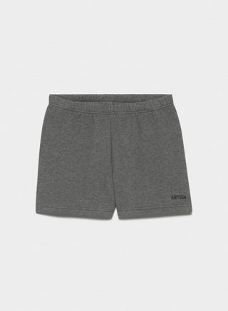 Aritzia, Perfect Hi-Rise Mini-Sportshorts aus kuscheligem Fleece in Anthrazit meliert