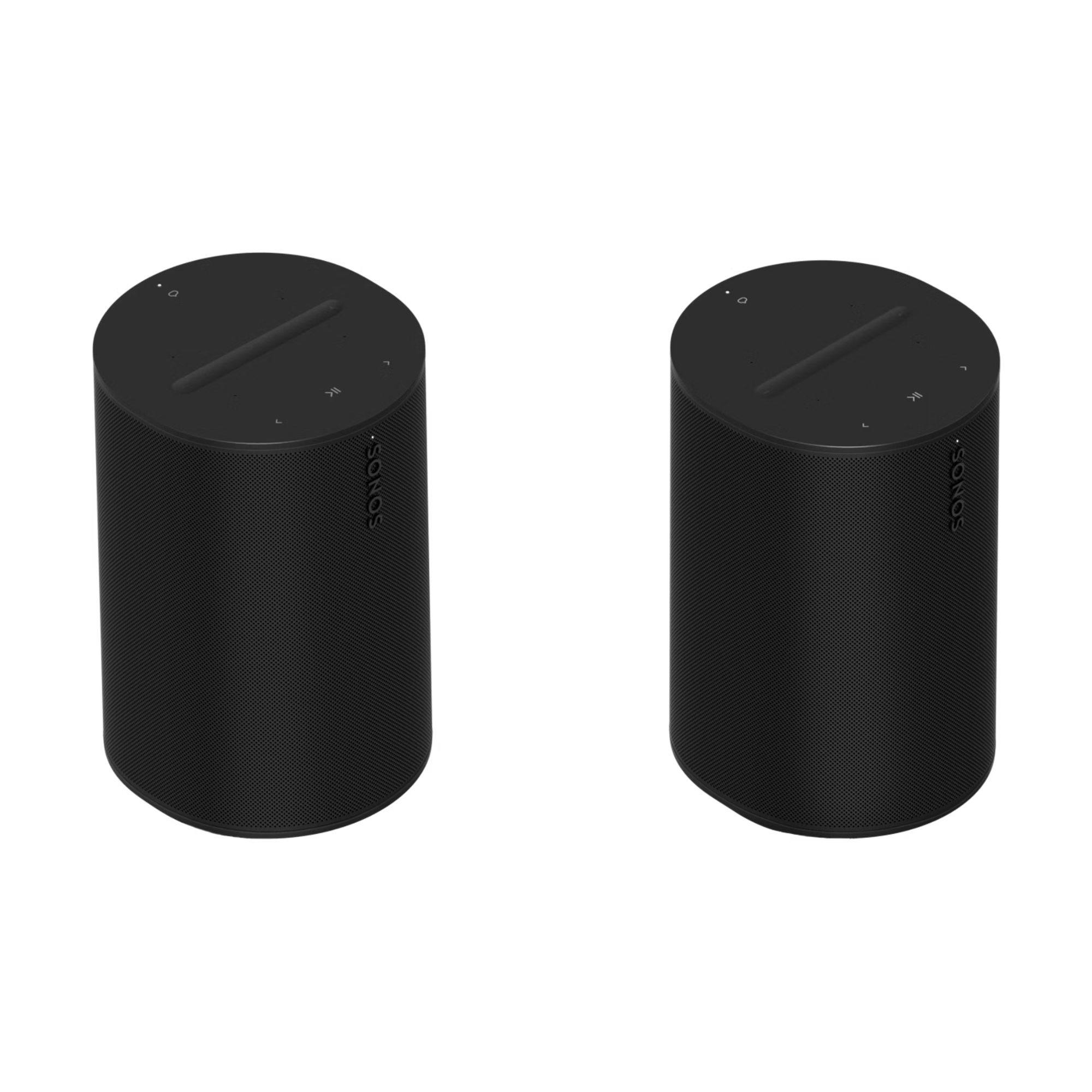 Two Sonos Era 100 speakers against white background.