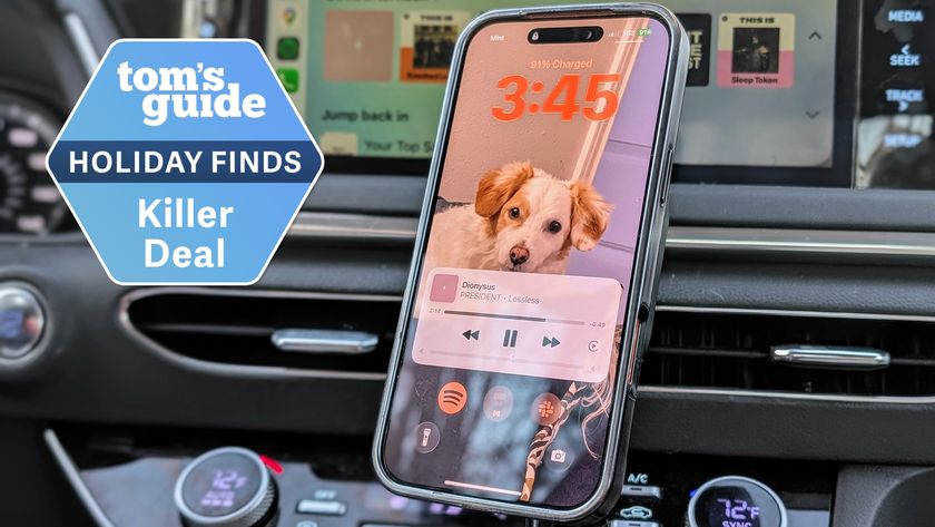 Phone mounted in car