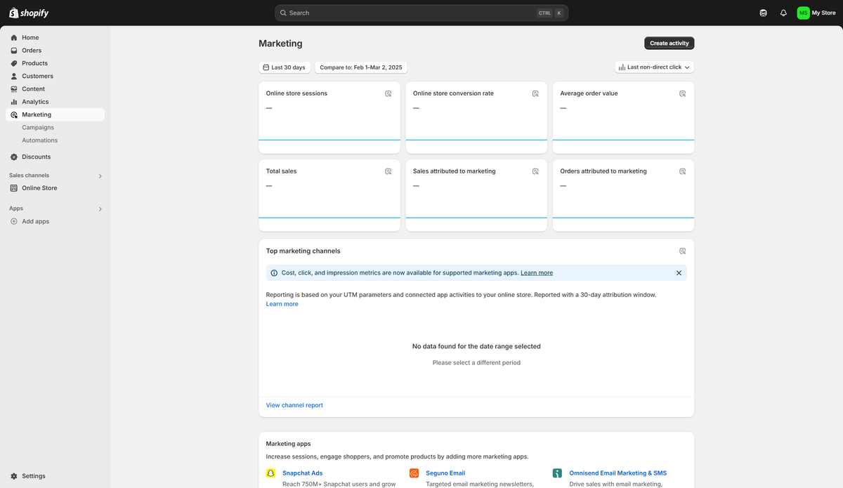 Shopify marketing tools