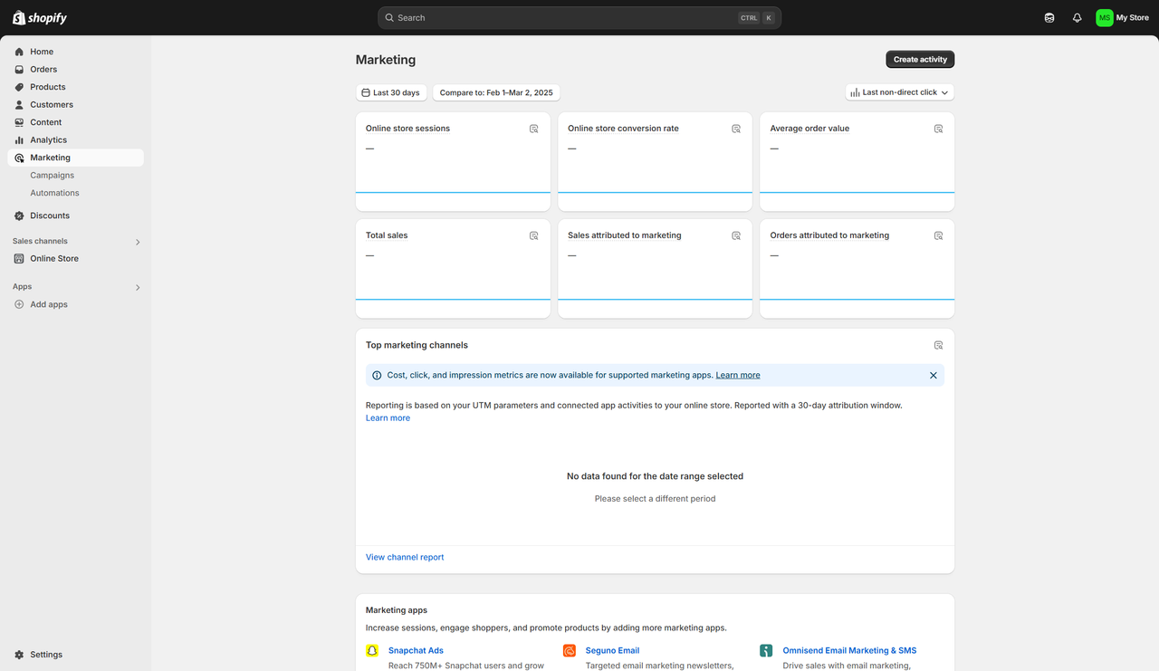 Shopify marketing tools