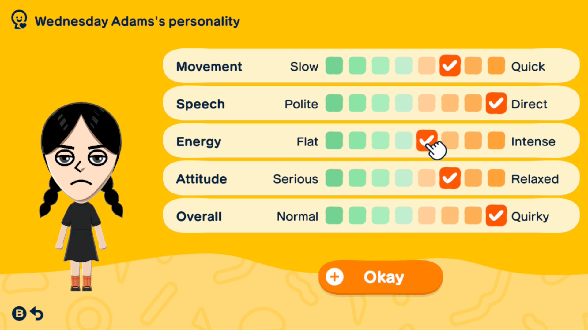 values that make a hot-blooded personality type Mii in Tomodachi Life Living the Dream