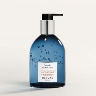Hermès Citron Noir body soap in blue bottle