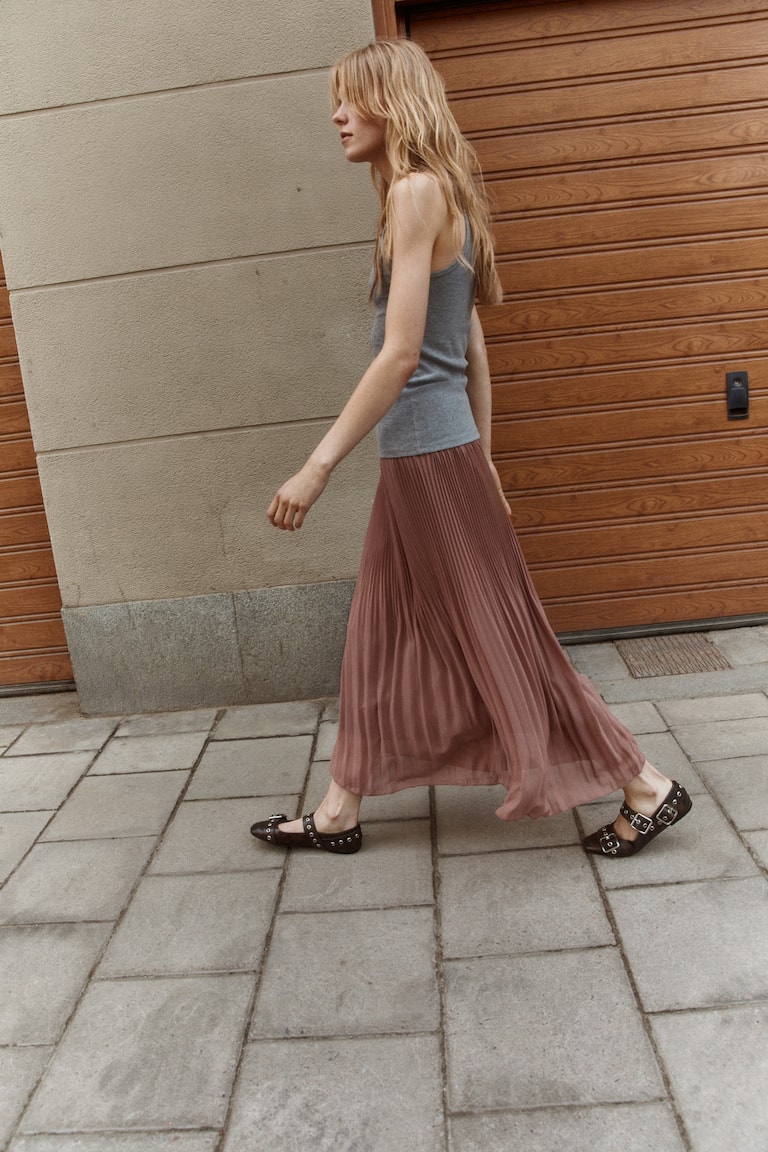 Pleated Chiffon Skirt