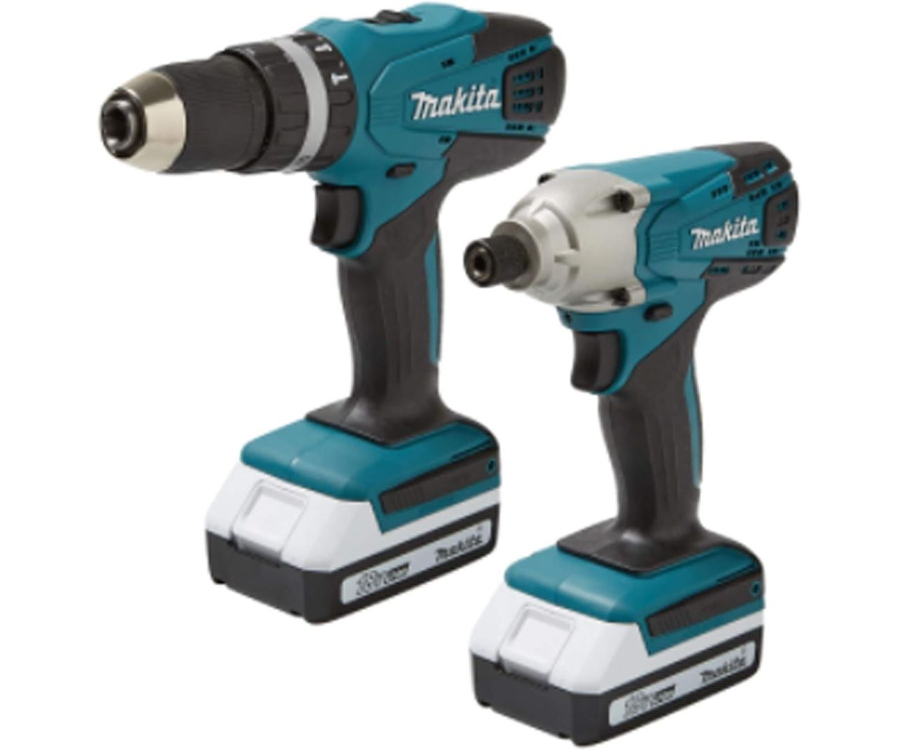 Makita DK18015X2 Cordless Hammer Drill and Impact Driver Combo Set large product cut out on white background