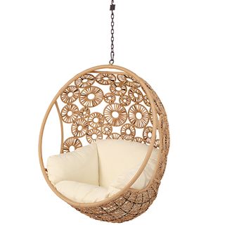 hanging garden chair with cushions