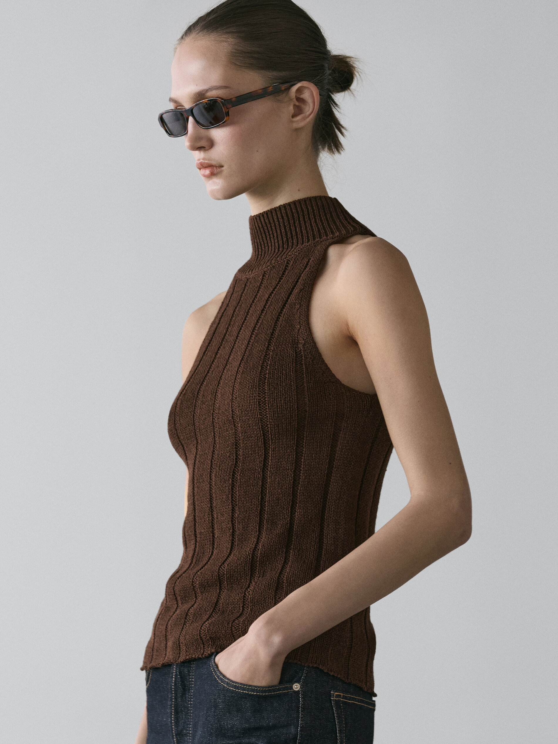 Cotton Blend Halter Top