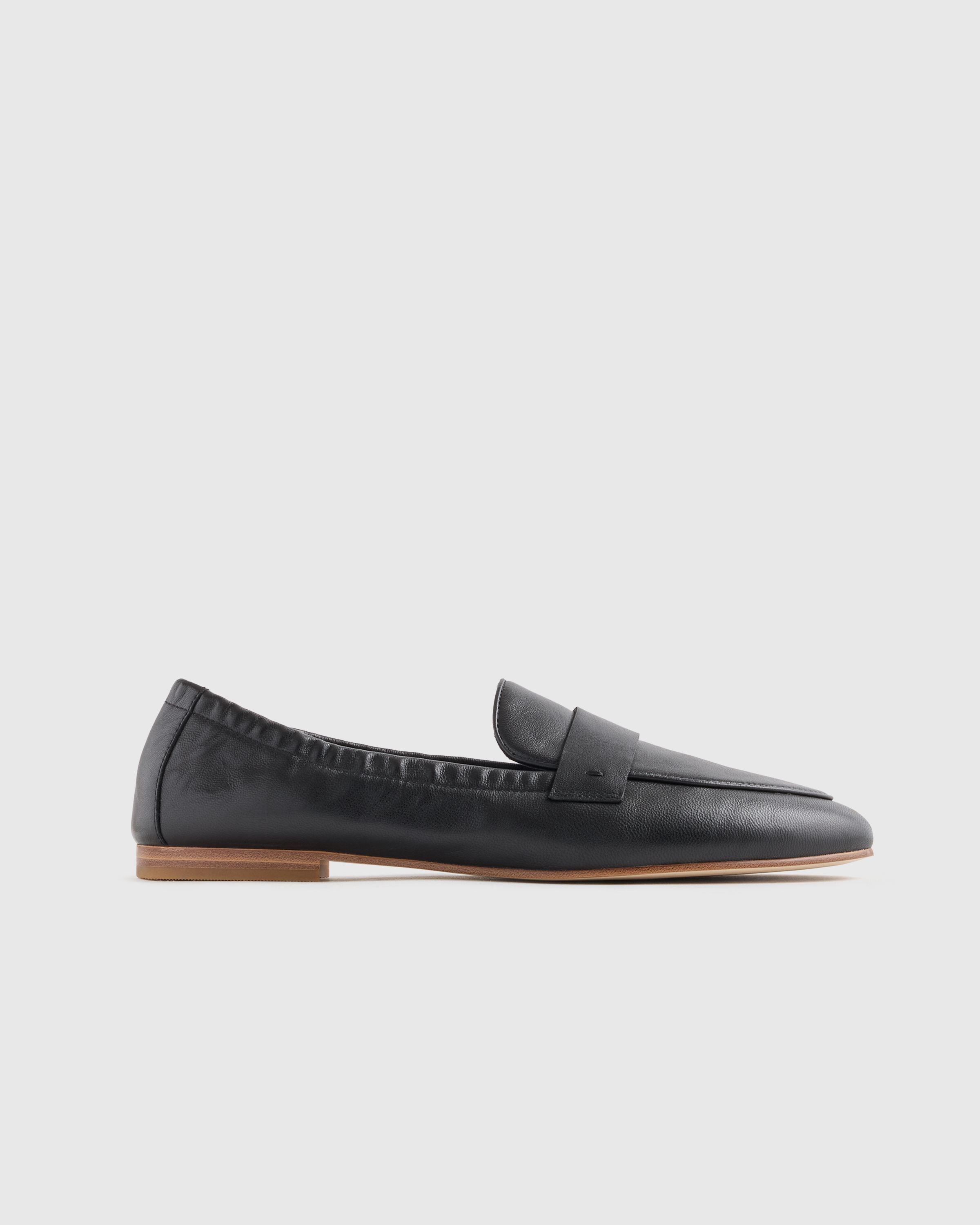 Italian Leather Soft Loafer in Almond