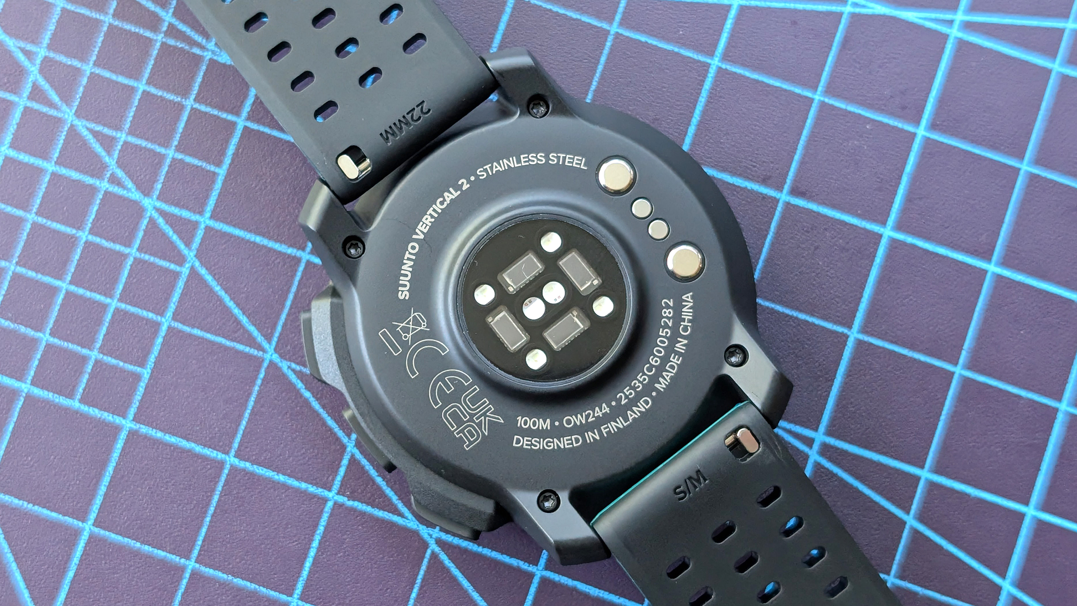Close-up of the rugged Suunto Vertical 2 smartwatch