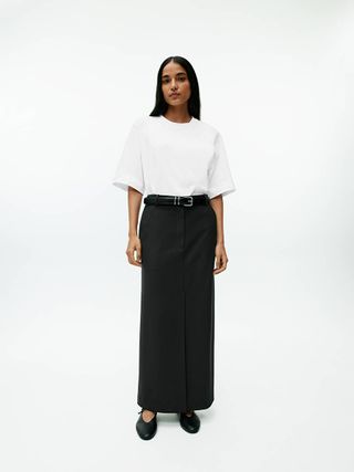 Tailored Wool-Blend Skirt - Black - Arket Gb