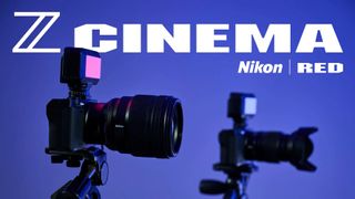 Nikon Z Cinema logo next to an image of a Nikon Z lens