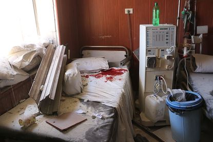 Damage at a hospital in Syria bombed in July.
