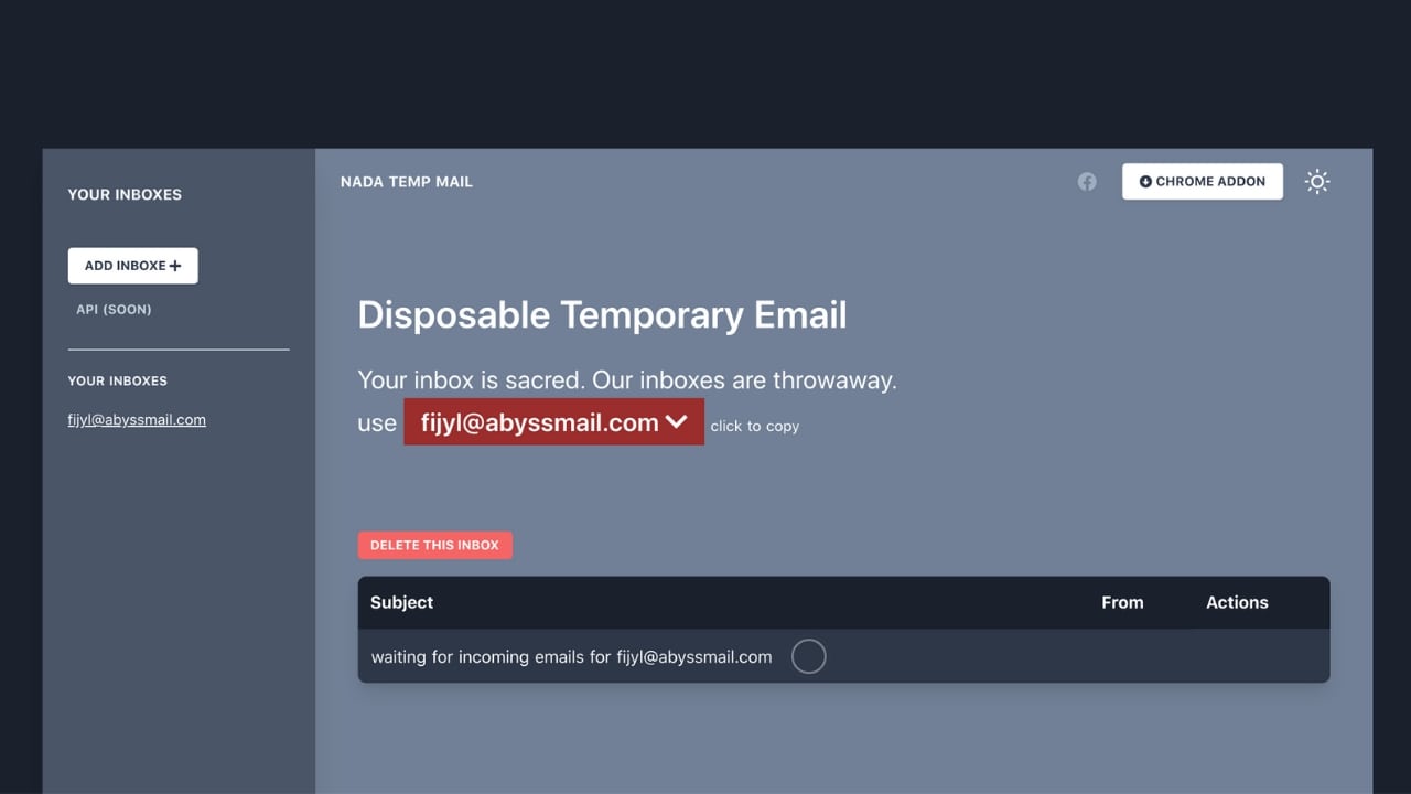 Disposable Temporary Email 