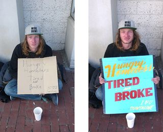 typography homeless signs