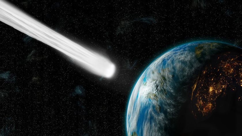 Artist's depiction of a comet travelling towards Earth.