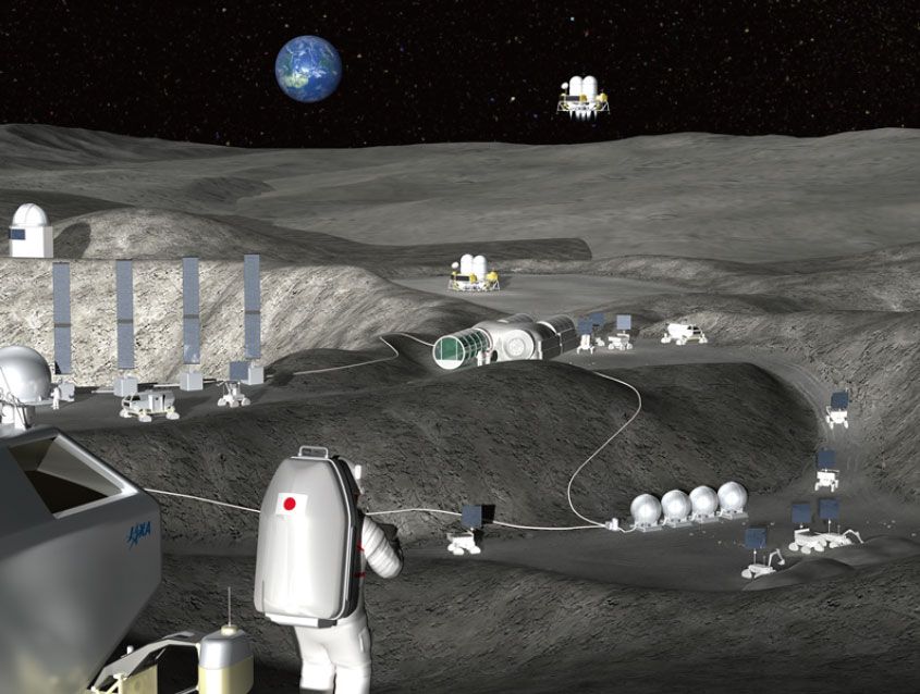 A moon base could be constructed remotely.