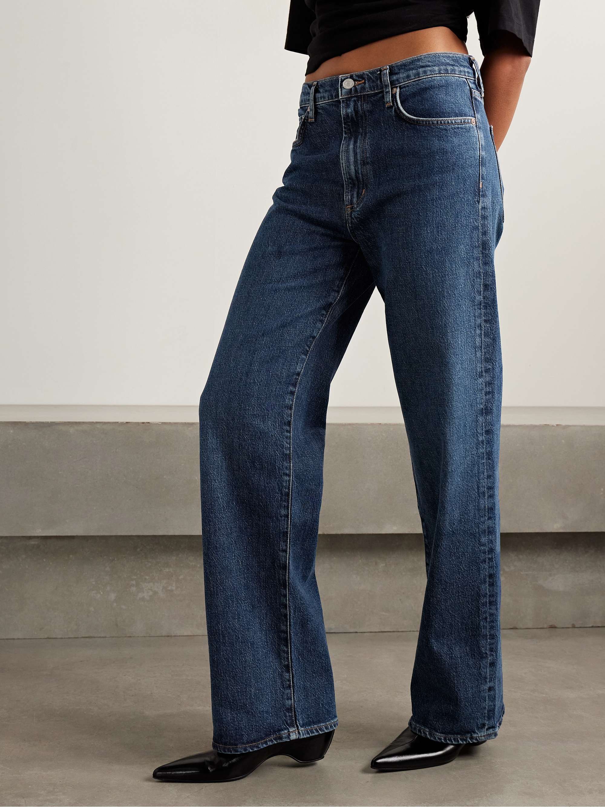Harper Mid-Rise Wide-Leg Jeans