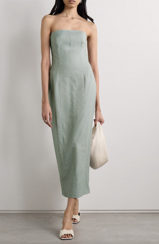 Tove Alex Strapless Wool-Blend Midi Dress
