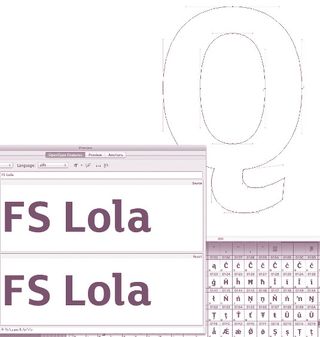 FontLab Studio displays the 'Q' from FS Lola