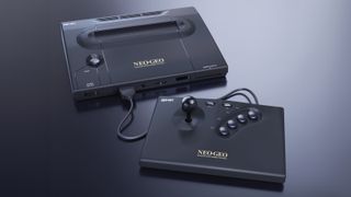 A black retro console from the 1990s
